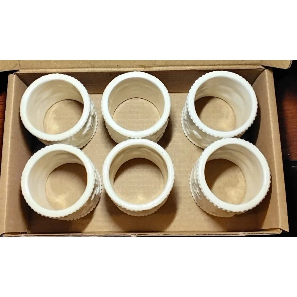 Martha Stewart Ceramic Napkin Rings Festive Grapes Set Of Six